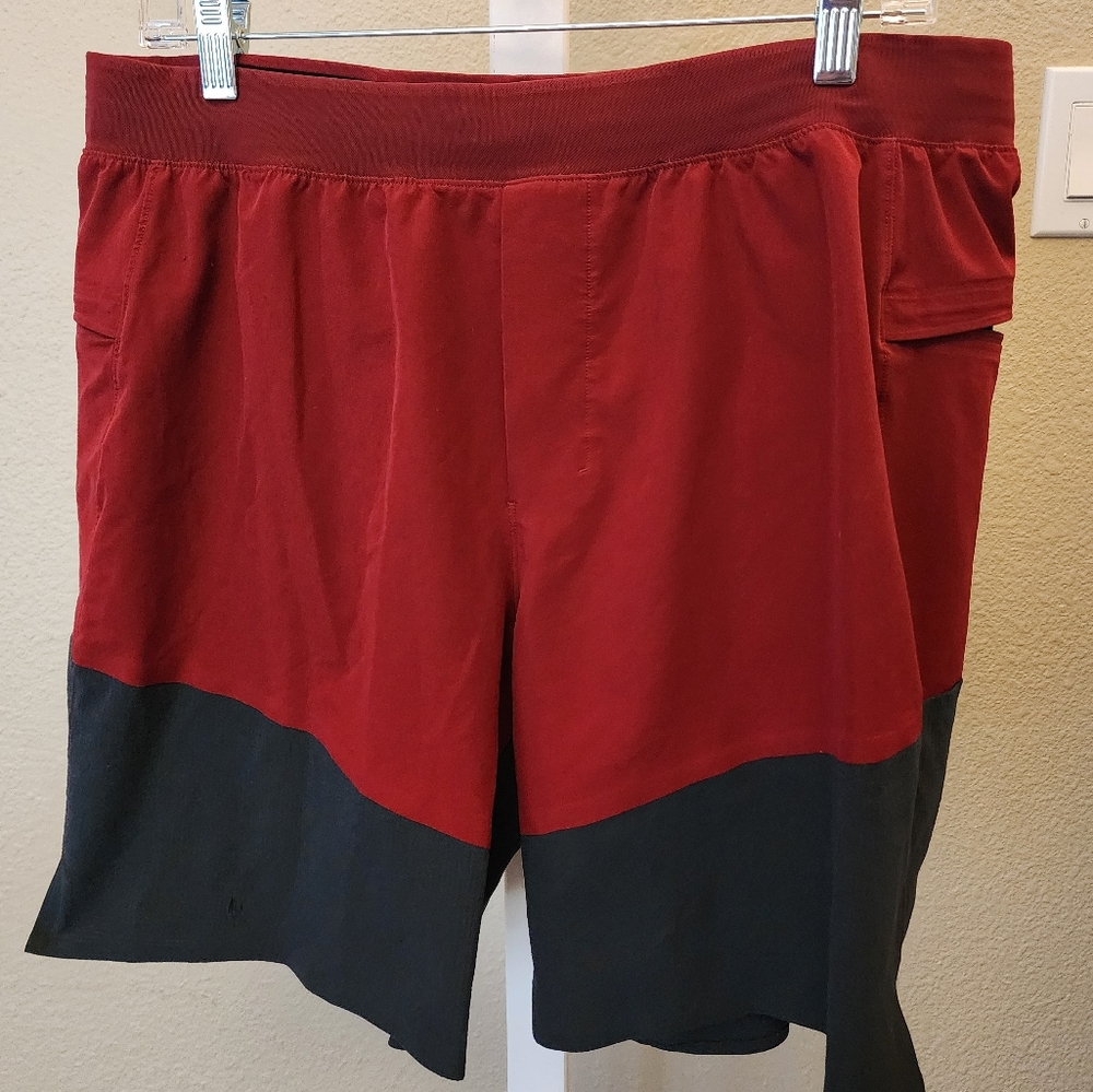 Lululemon Red and Black Men's Shorts
